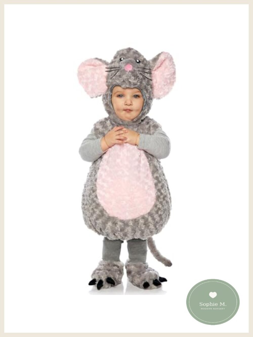 Toddler Mouse Costume Plush Faux Fur Halloween Animal Dress Up Outfit